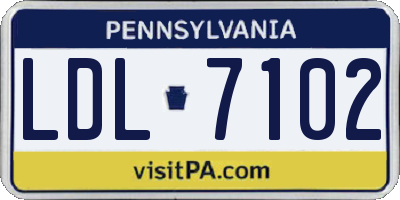 PA license plate LDL7102