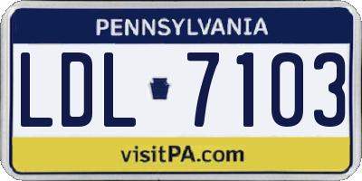 PA license plate LDL7103