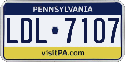 PA license plate LDL7107