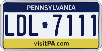 PA license plate LDL7111