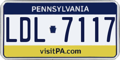 PA license plate LDL7117