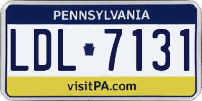 PA license plate LDL7131