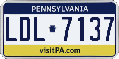 PA license plate LDL7137