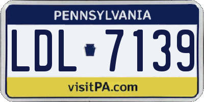 PA license plate LDL7139