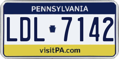PA license plate LDL7142