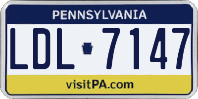 PA license plate LDL7147