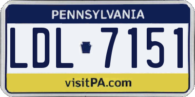 PA license plate LDL7151