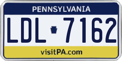 PA license plate LDL7162