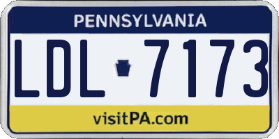 PA license plate LDL7173