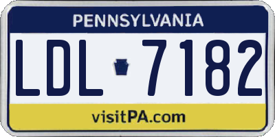 PA license plate LDL7182