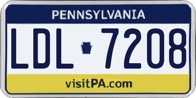 PA license plate LDL7208