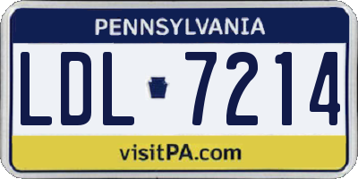 PA license plate LDL7214