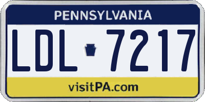 PA license plate LDL7217