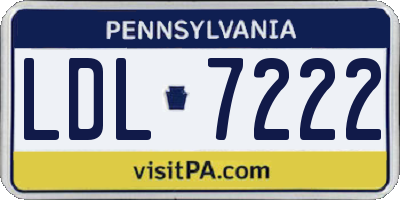 PA license plate LDL7222