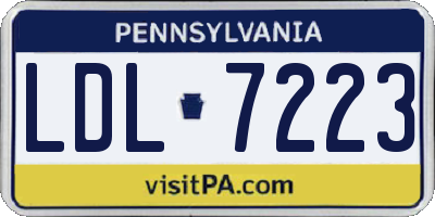 PA license plate LDL7223
