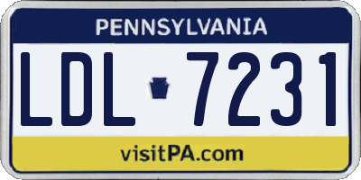 PA license plate LDL7231