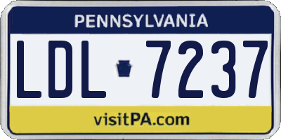 PA license plate LDL7237