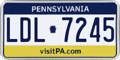 PA license plate LDL7245