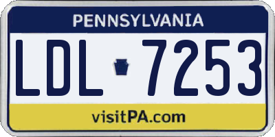PA license plate LDL7253