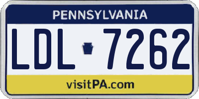 PA license plate LDL7262