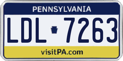 PA license plate LDL7263