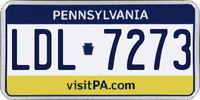 PA license plate LDL7273