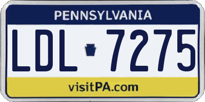 PA license plate LDL7275