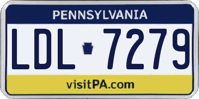PA license plate LDL7279