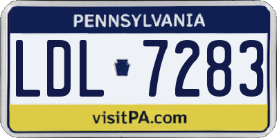 PA license plate LDL7283