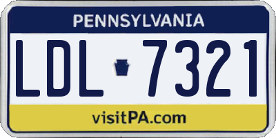 PA license plate LDL7321