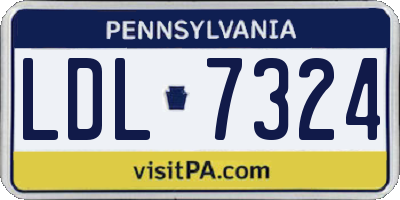 PA license plate LDL7324