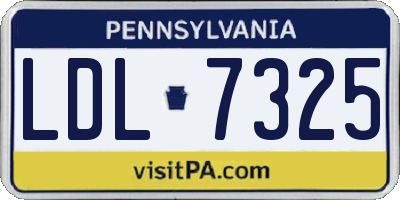 PA license plate LDL7325