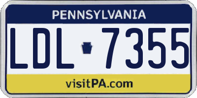PA license plate LDL7355