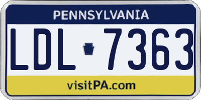 PA license plate LDL7363