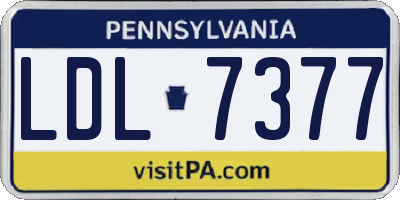 PA license plate LDL7377