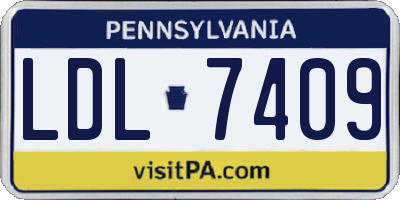 PA license plate LDL7409