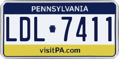 PA license plate LDL7411