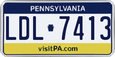 PA license plate LDL7413