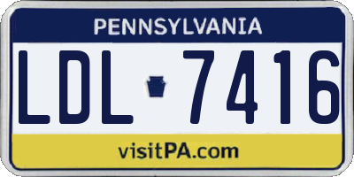PA license plate LDL7416