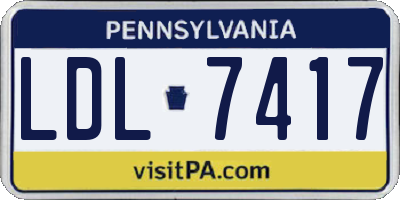 PA license plate LDL7417