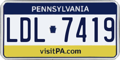 PA license plate LDL7419