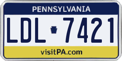 PA license plate LDL7421