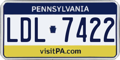 PA license plate LDL7422