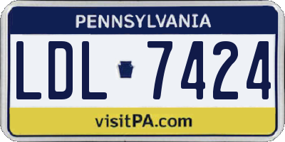 PA license plate LDL7424