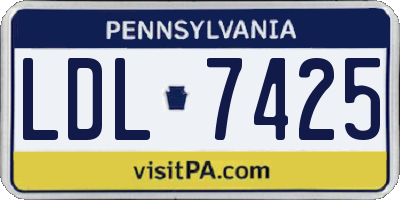 PA license plate LDL7425