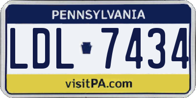 PA license plate LDL7434