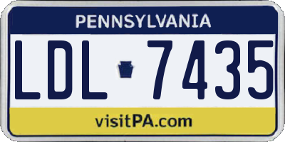 PA license plate LDL7435