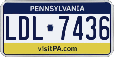 PA license plate LDL7436