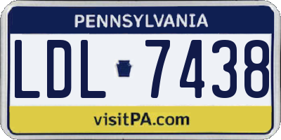 PA license plate LDL7438
