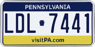PA license plate LDL7441
